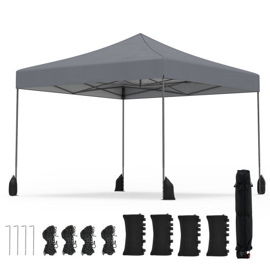 9.5 x 9.5 Feet Pop up Canopy Tent with Adjustable Heights-Green