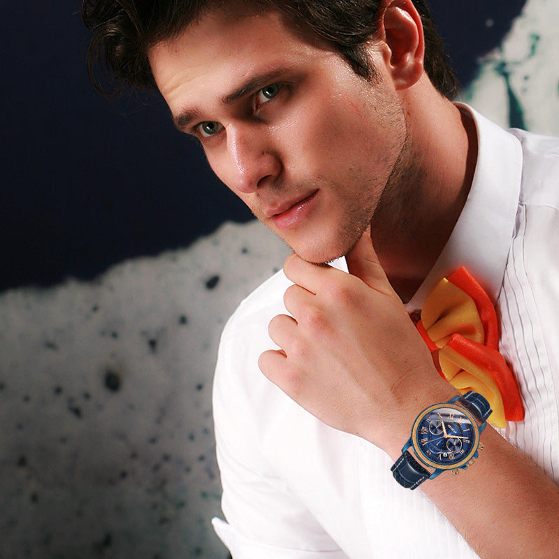 Alloy Room Wooden Watch Men Wholesale Multi-functional Chronographe Non-mechanical Watch