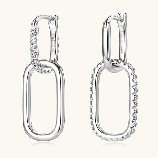 Moissanite Women's Fashion Temperament Personalied Eardrops S925 Sterling Silver