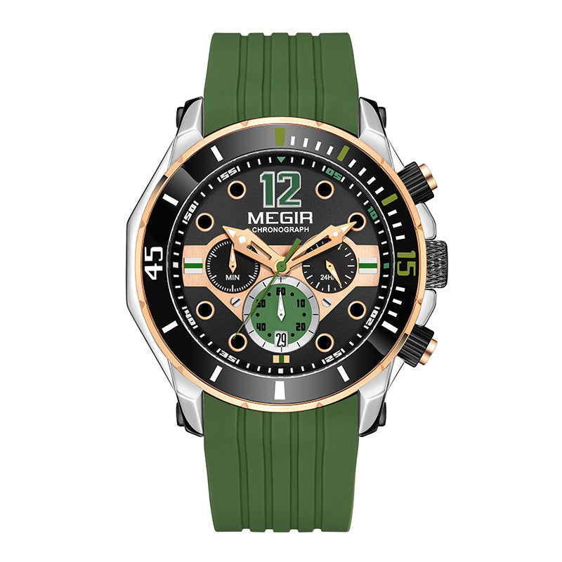 Multifunctional Timing Luminous Waterproof Silicone Sports Watch