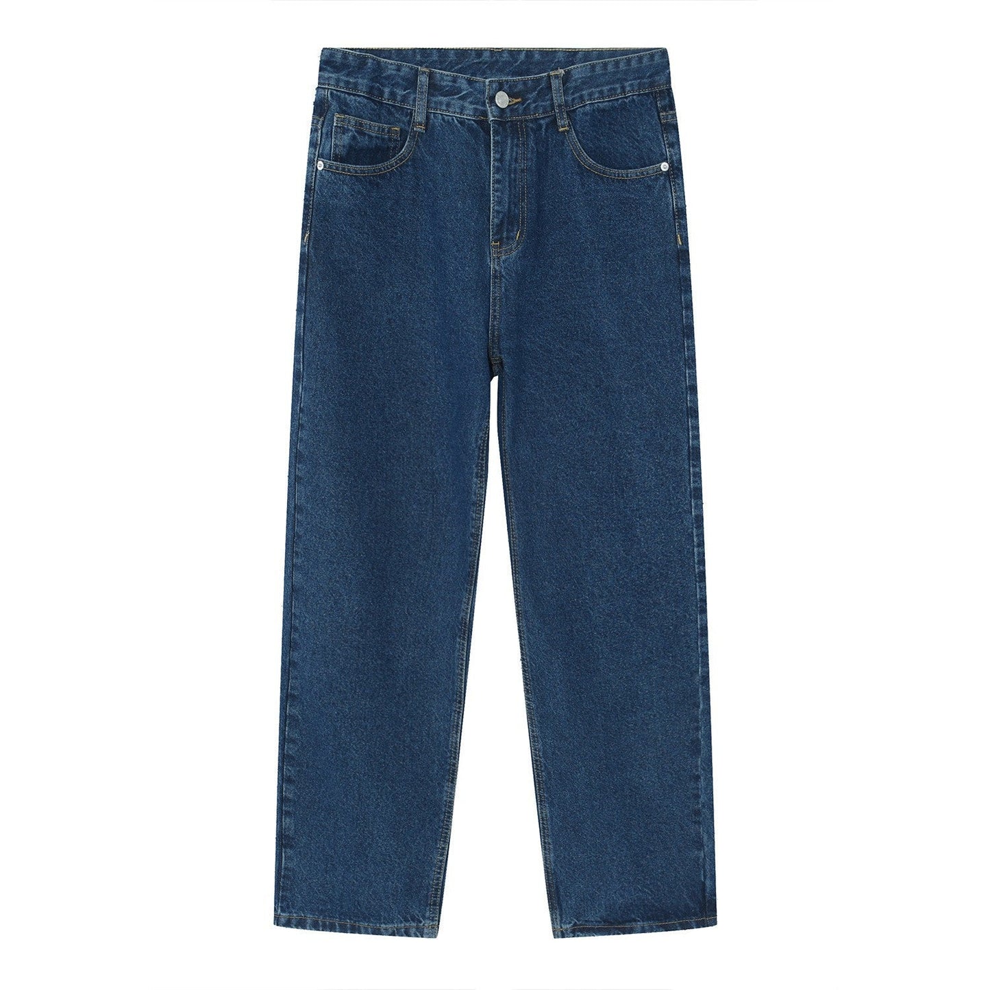 Black And White Basic Simple Jeans Men's Slim Trousers