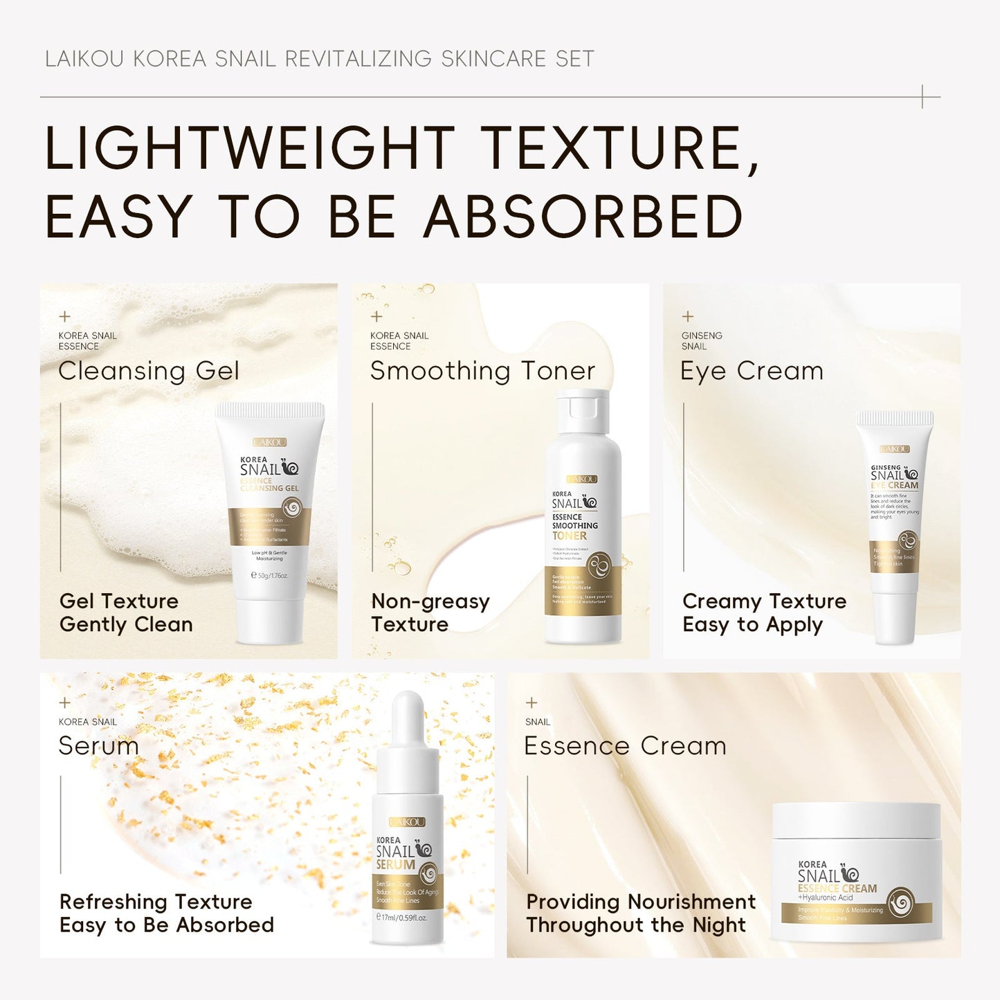 Snail Skin Care Five-piece Set Face