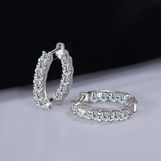 S925 Silver Moissanite Full Diamond Earrings