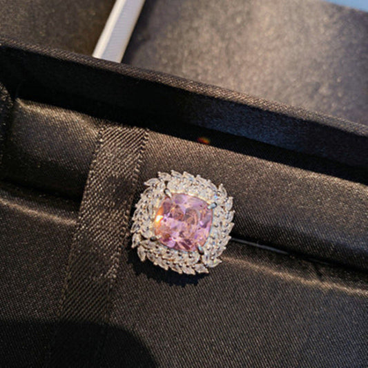 925 Silver Jewelry Colored Gems Suit Ear Stud Pendant Ring For Women