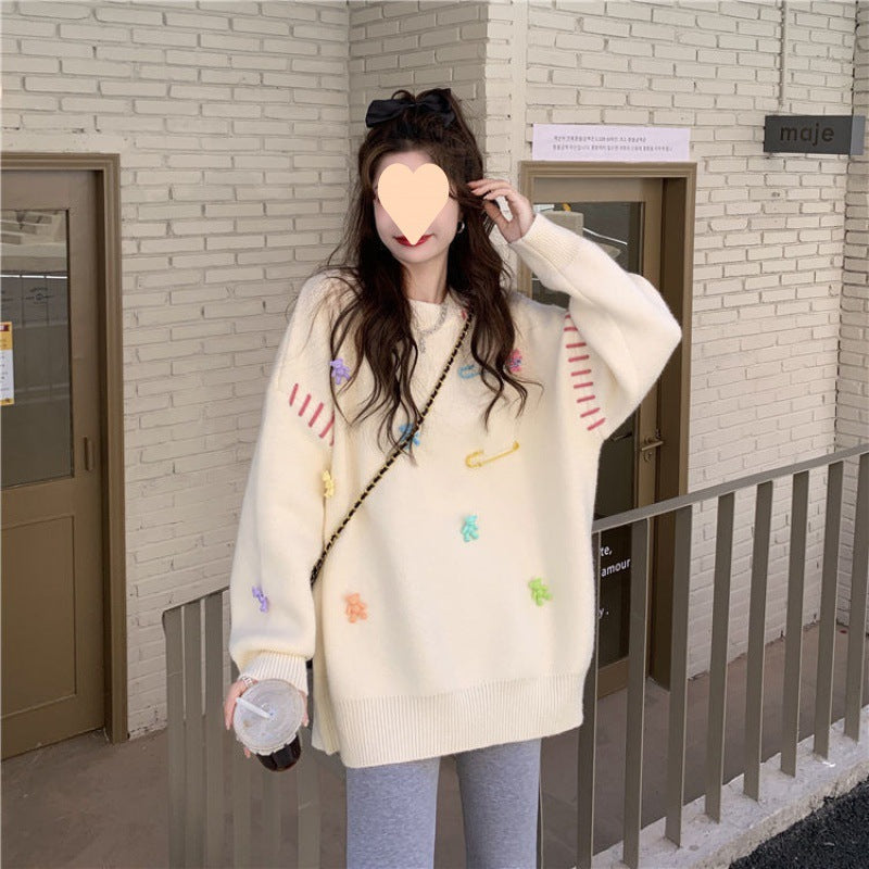 Loose And Lazy Style Pullover Women's Design Sweater Top