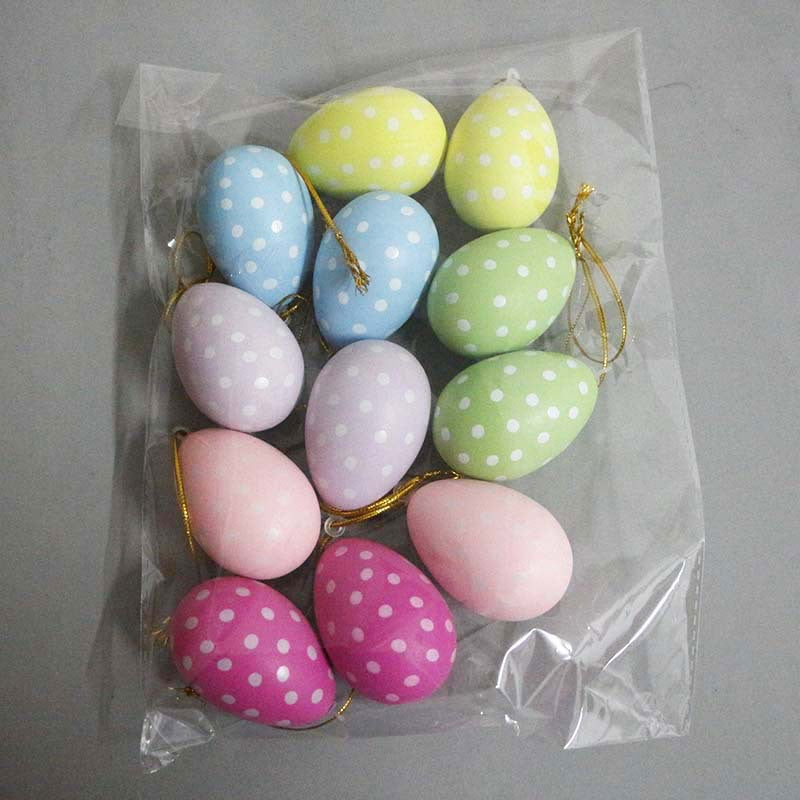 Striped Spotted Easter Plastic Egg Cartoon Decoration