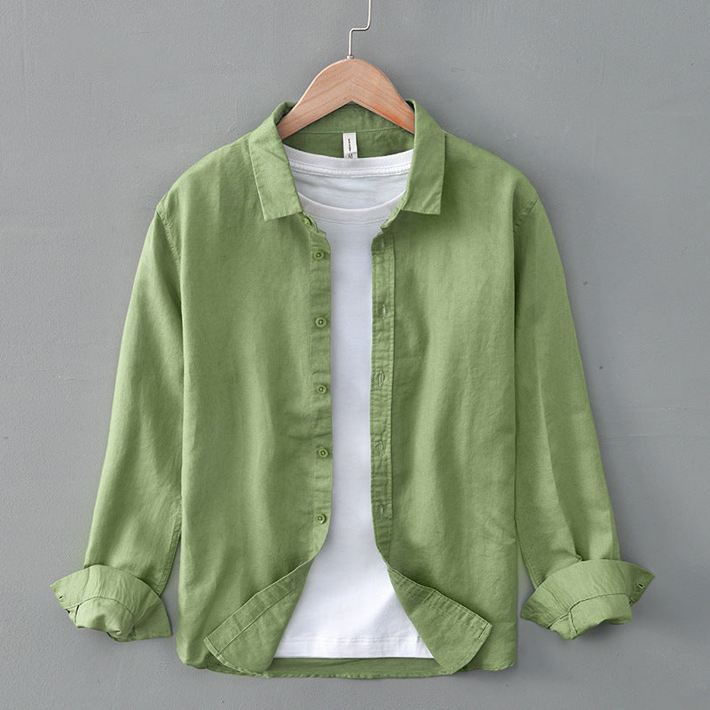 Spring And Summer Cotton Linen Long Sleeve Blouse Boys Niche