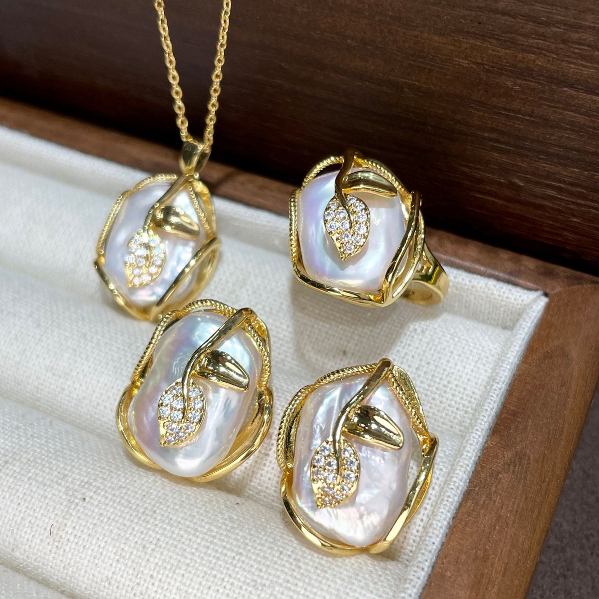 Natural Freshwater Baroque Special-shaped Beads White Color Edison Pearl Eardrop Necklace Pendant Sterling Silver Needle Suit
