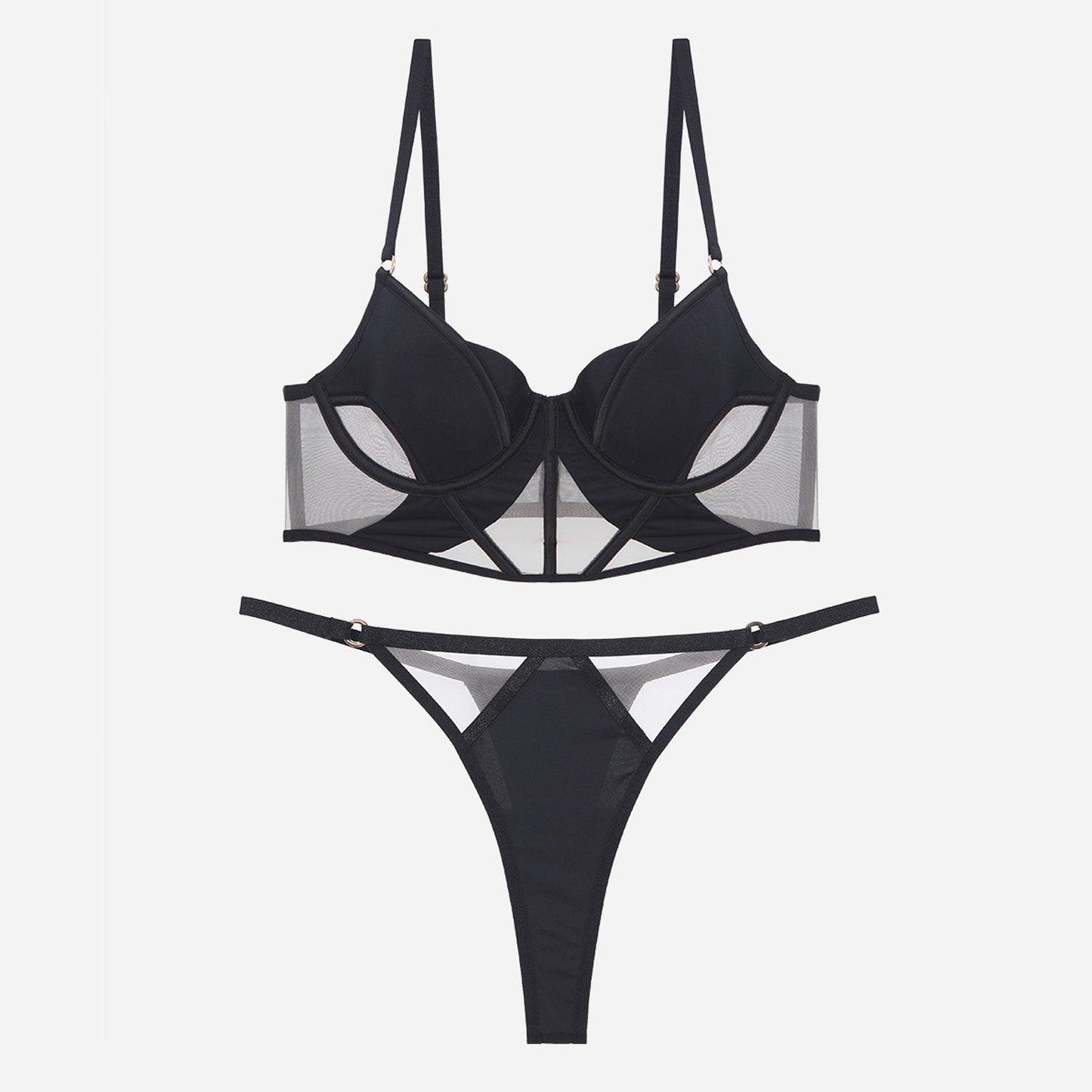 Glossy Mesh Hollow French Underwear Women