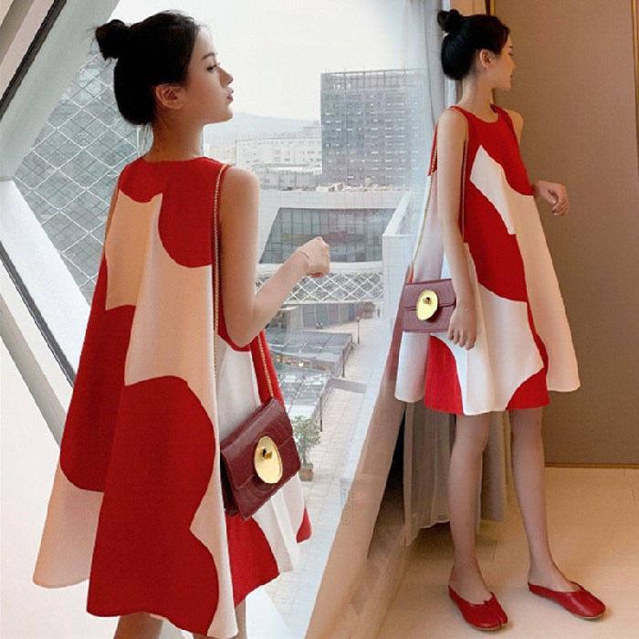 Plus Size Women's Clothing Dress Sleeveless Mid-length Dress Women