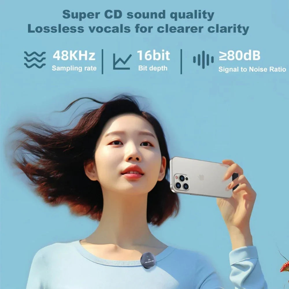 Duo Wireless Button Mag Mic with Charging Case