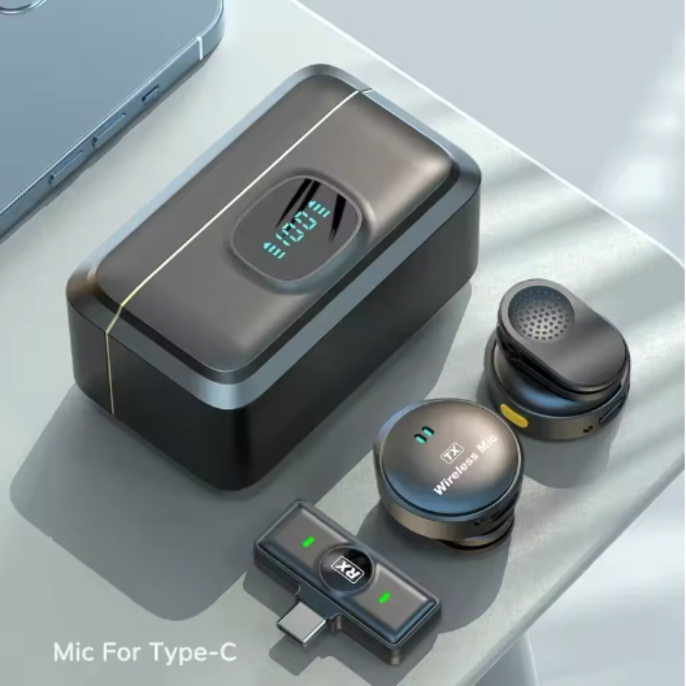 Duo Wireless Button Mag Mic with Charging Case