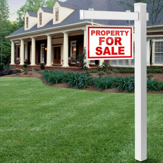 6 Feet Vinyl UPVC Real Estate Sign Post Realtor Yard Sign Post-Black