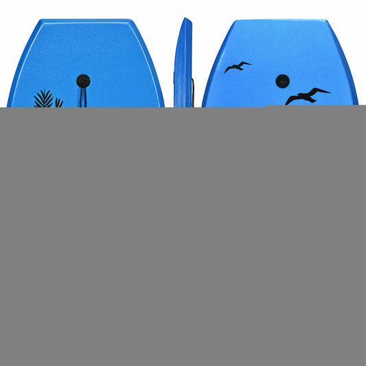 Super Lightweight Bodyboard Surfing with Leash EPS Core Boarding-M - Color: Blue - Size: M