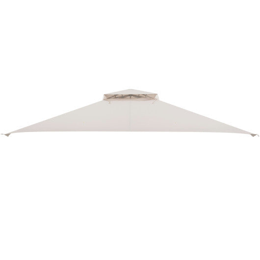 10 x 12 Feet Gazebo Replacement Top with Air Vent and Drainage Holes-Beige - Color: Beige