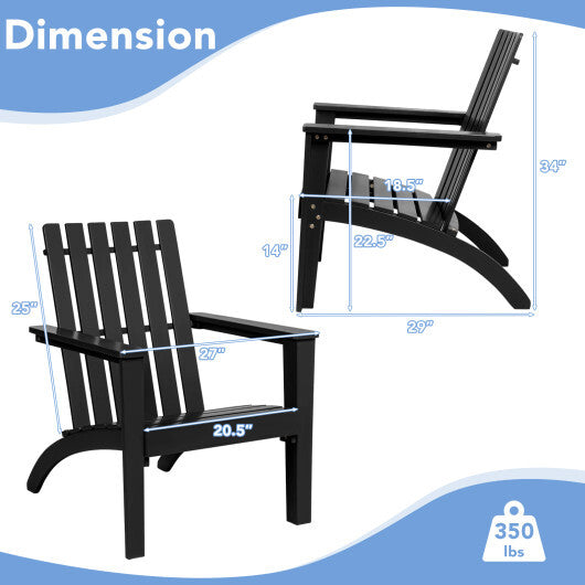 Outdoor Durable Patio Acacia Wood Adirondack Lounge Armchair-Natural