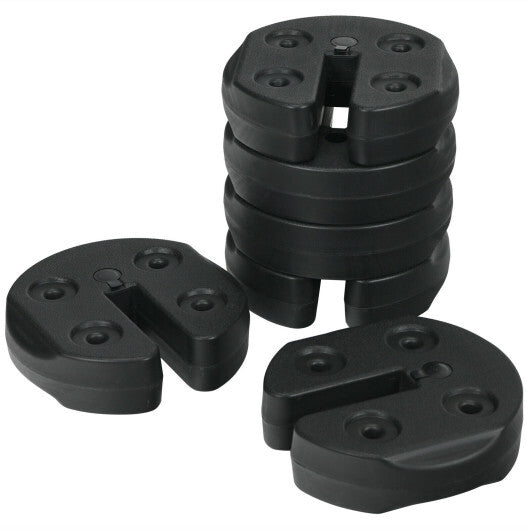 Set of 6 Canopy Weights 30lbs Weight Plate Kit with No-Pinch Design - Color: Black