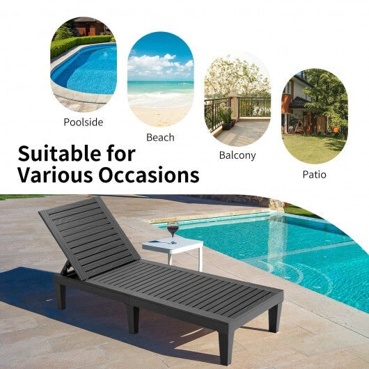 Outdoor Recliner Chair with 5-Position Adjustable Backrest-Black