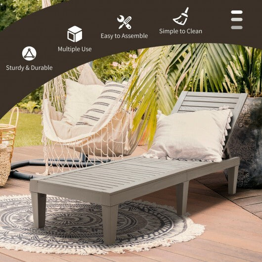 Outdoor Recliner Chair with 5-Position Adjustable Backrest-Black