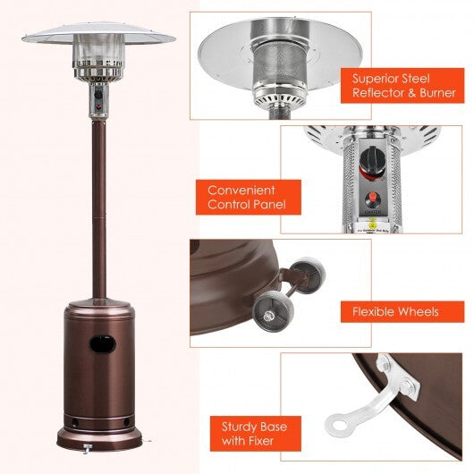 Garden Propane Standing LP Gas Steel Accessories Heater-Silver