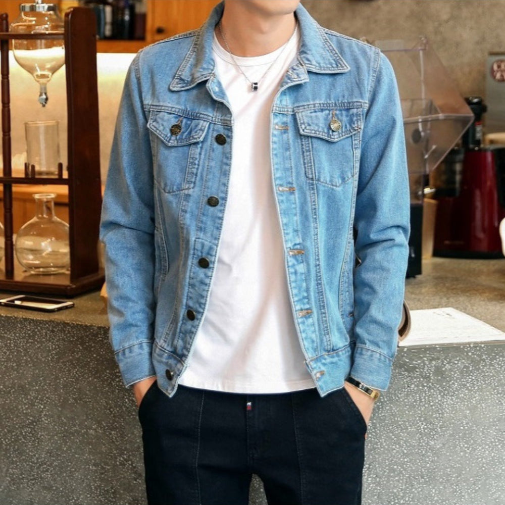 Men Classic Dual Pocket Denim Jean Jacket