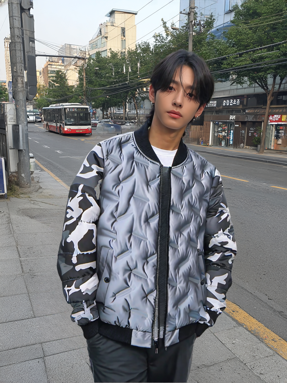 Mens Camouflage Bomber Jacket