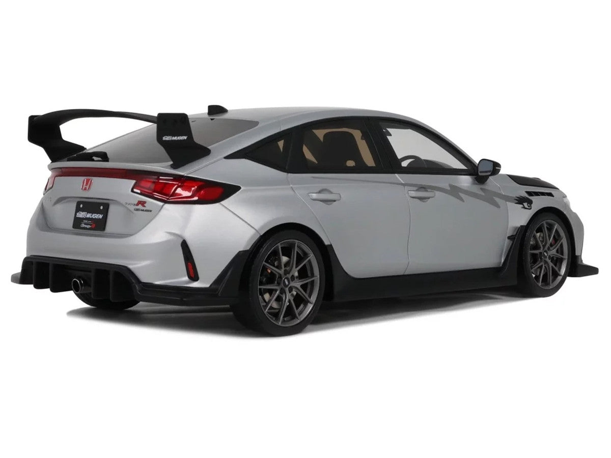 2024 Honda Civic Type R Mugen Group B RHD (Right Hand Drive) Matt Silver Metallic with Black Hood Limited Edition to 999 pieces Worldwide 1/18 Model Car by Otto Mobile