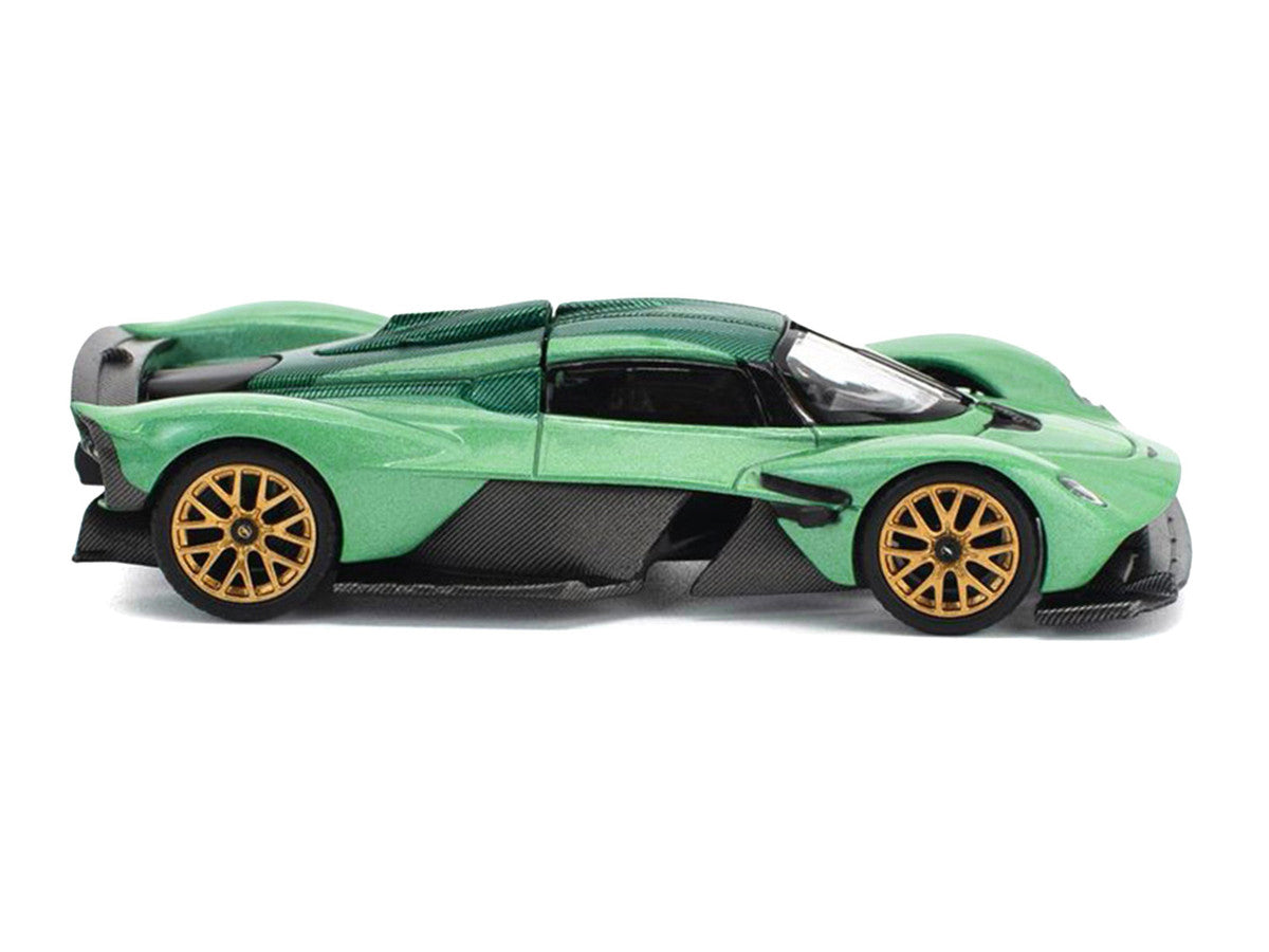 Aston Martin Valkyrie Iridescent Emerald Metallic with Green Carbon Top 1/64 Diecast Model Car by Pop Race
