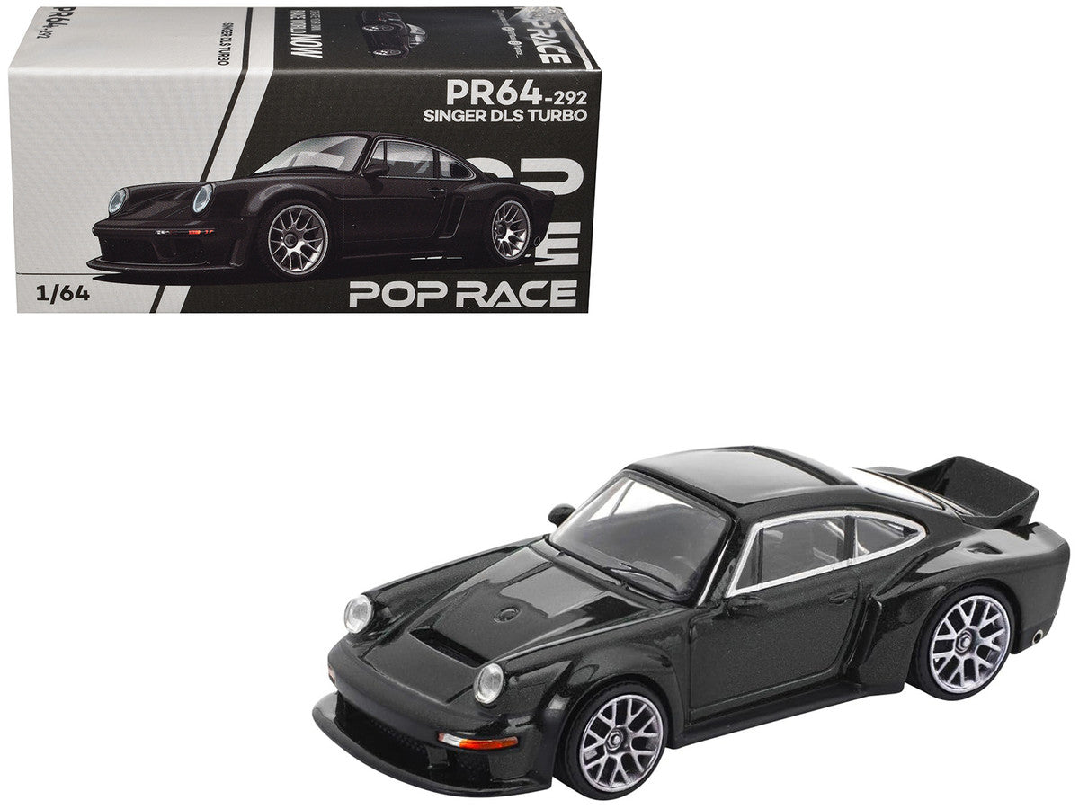Singer DLS Turbo Black Metallic 1/64 Diecast Model Car by Pop Race