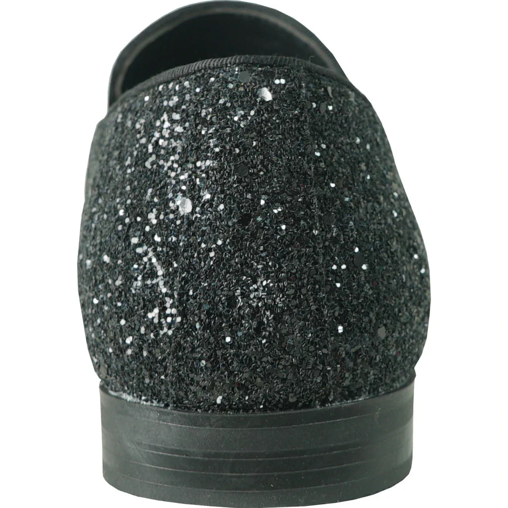 "Bravo" Black Glitter Tuxedo & Prom Shoes