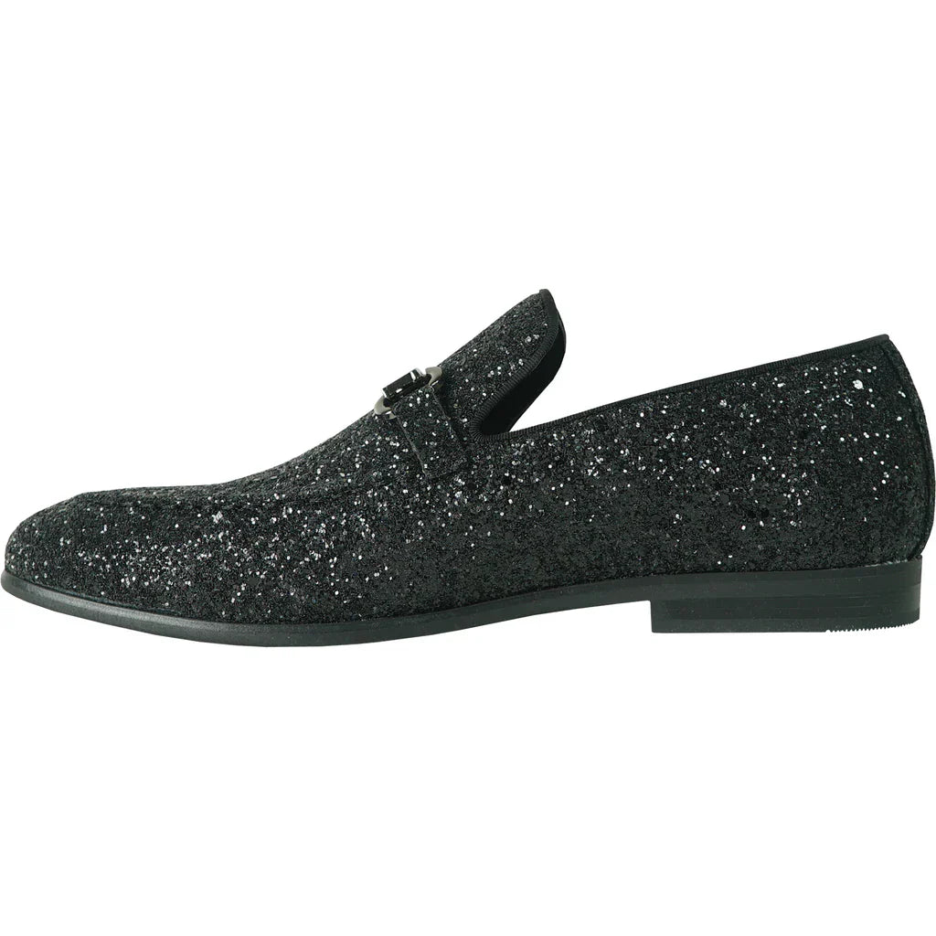 "Bravo" Black Glitter Tuxedo & Prom Shoes