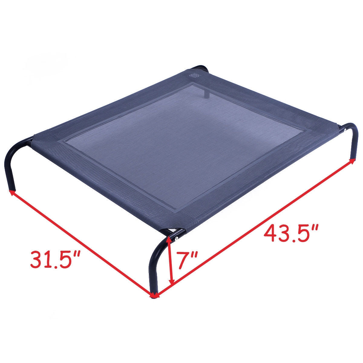 Elevated Pet Bed for Large Dogs - Color: Gray - Size: L