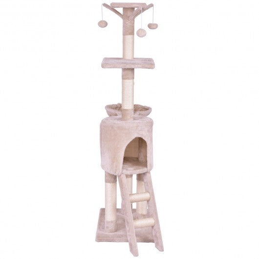 56 Inch Condo Scratching Posts Ladder Cat Play Tree