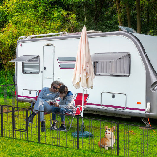 16 Panel 24/32/40 Inches Height Dog Playpen with Lock and Large Door-24 inches