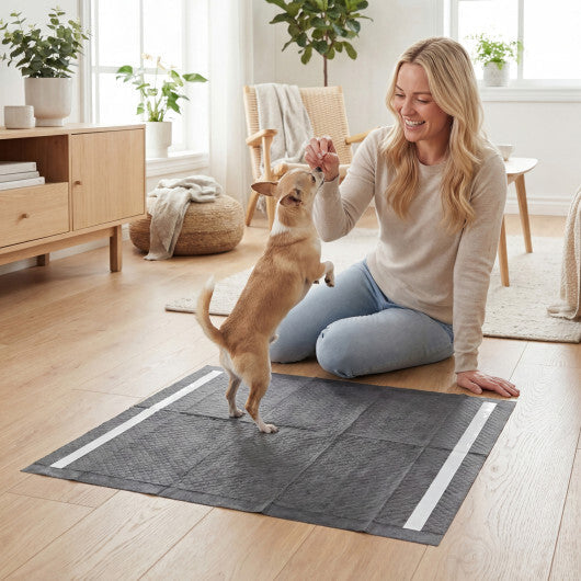 24" x 24" Charcoal?Dog Pee Pads 6-Layer for Dogs-Black