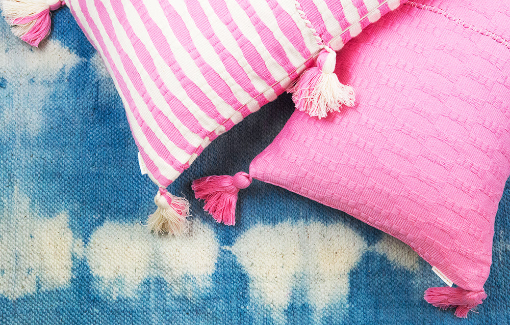 Antigua Pillow - Bubblegum Pink Striped