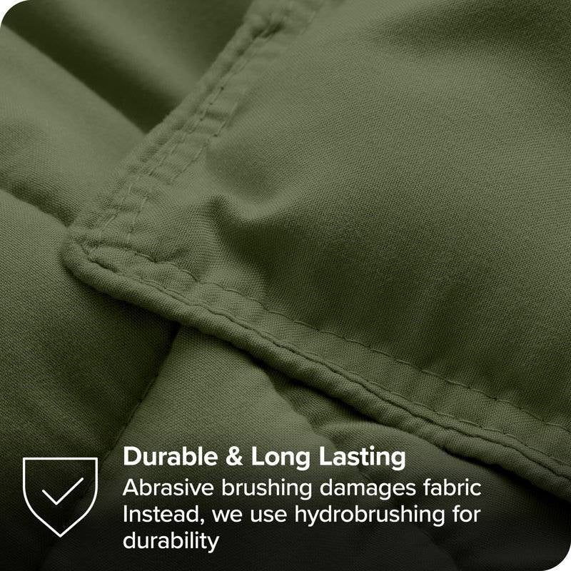 Queen size Hypoallergenic Down Alternative Comforter Set in Olive Green