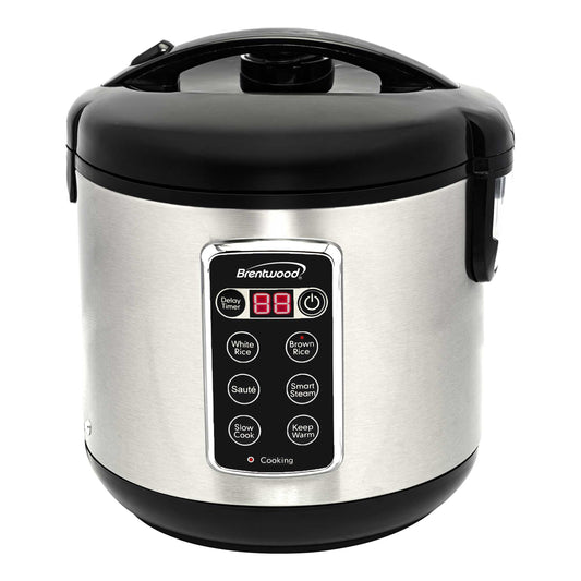 Brentwood 10 Cup 7-Function Smart Rice Multi-Cooker in Stainless Steel