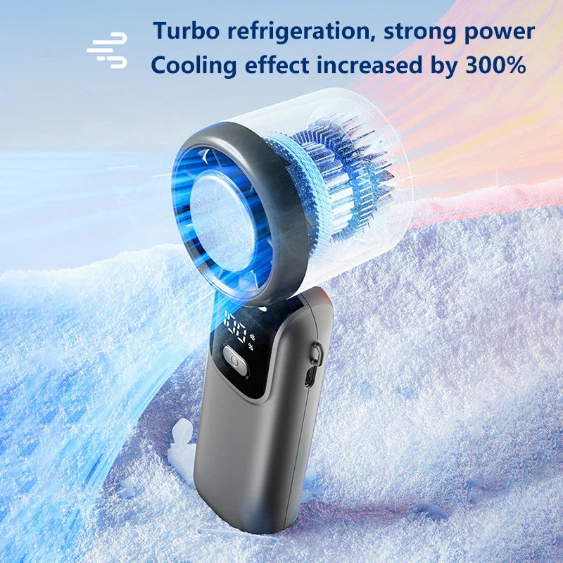 Lenovo Foldable/Hangable USB Desk Fan Ice Cooling Handheld Fan 100 Speeds Turbo Portable for Outdoor Fast Chill Ice Compress New