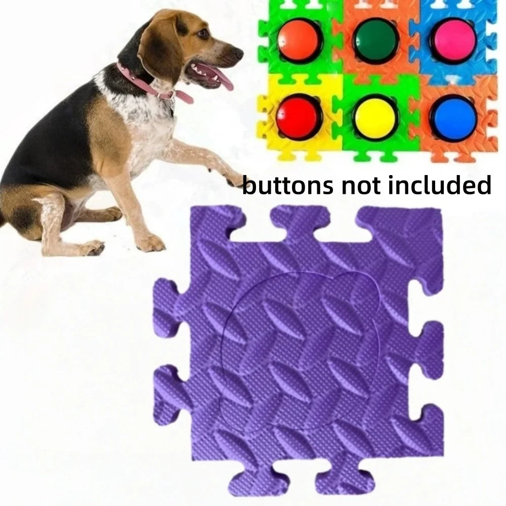 6pc Pet Button Puzzle EVA Pad Dog Cat Training Communication Buttons Anti Slip Mat Interactive Toy Multi-functional Pet Supplies