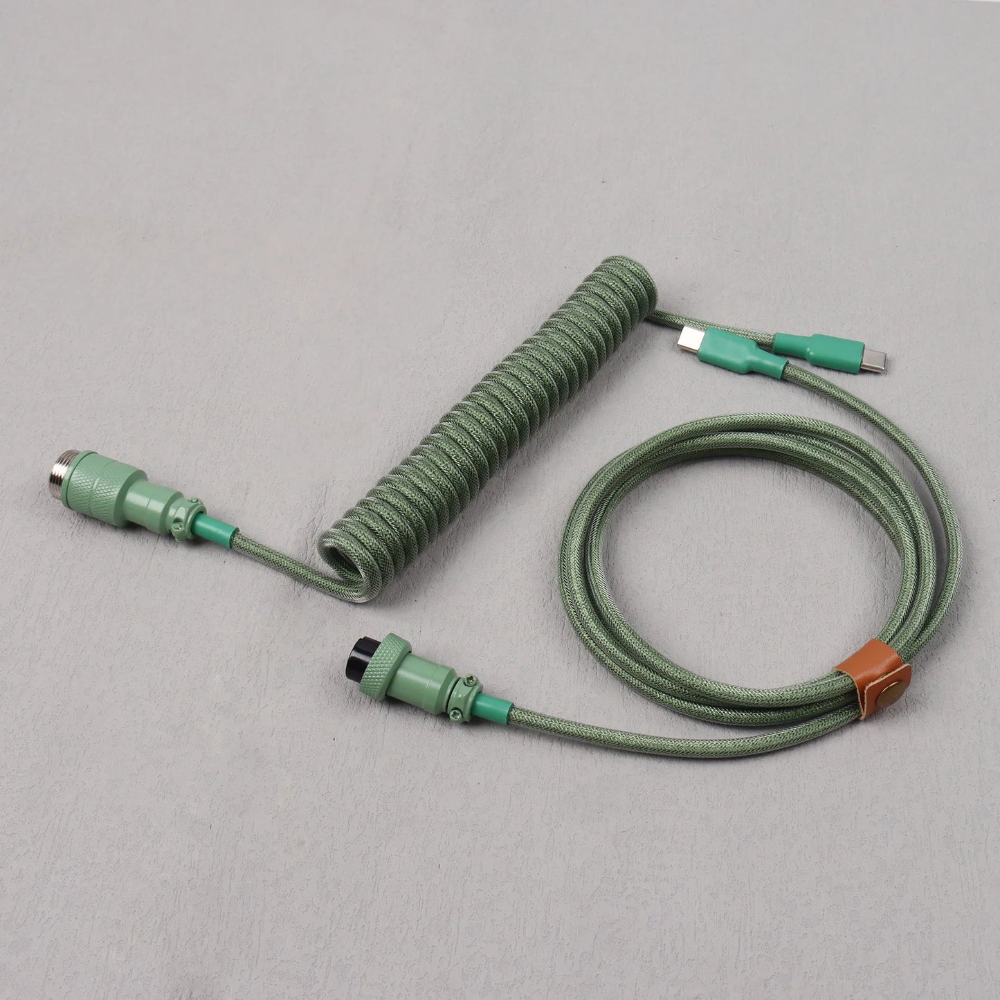 【LANO】Coiled Cable Braided Double-Sleeved Mechanical Keyboard detachable connector use Type-C to C Cable for Mechanical Keyboard
