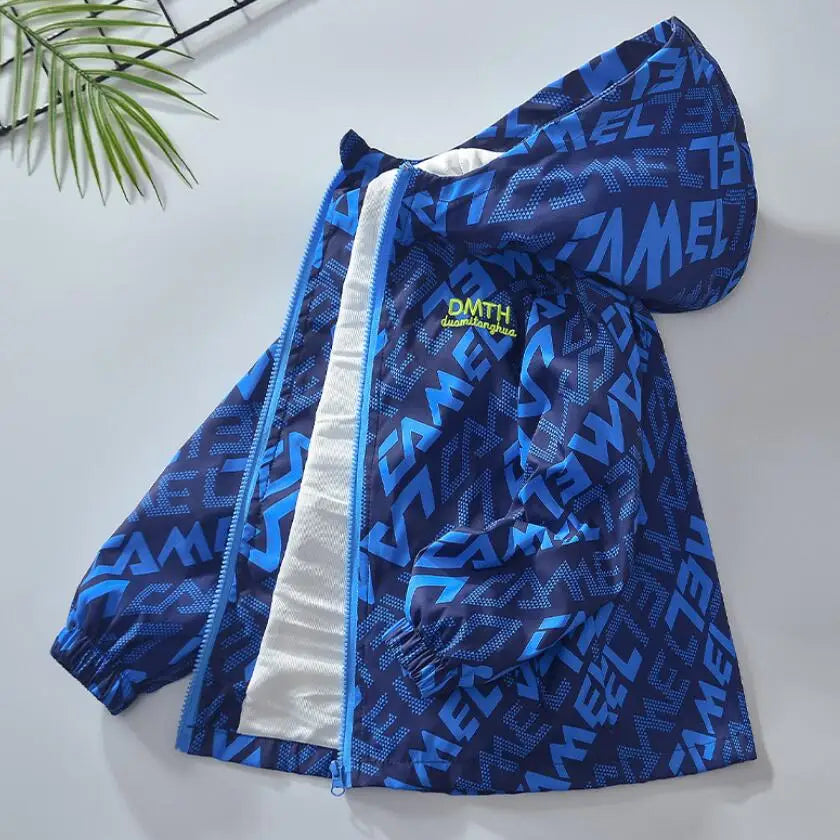 Korean Fashion Jacket For Girls Teenager Casual Gradient Hooded Coat Boys Blazer Spring Autumn Windproof Sweet Coats Windbreaker