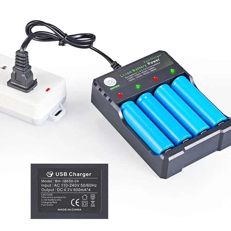 18650 Li-ion Battery Charger 4 Slots AC 110V 220V EU/US Dual For 18650 Charging 3.7V 4.2V Rechargeable Charge for 18500