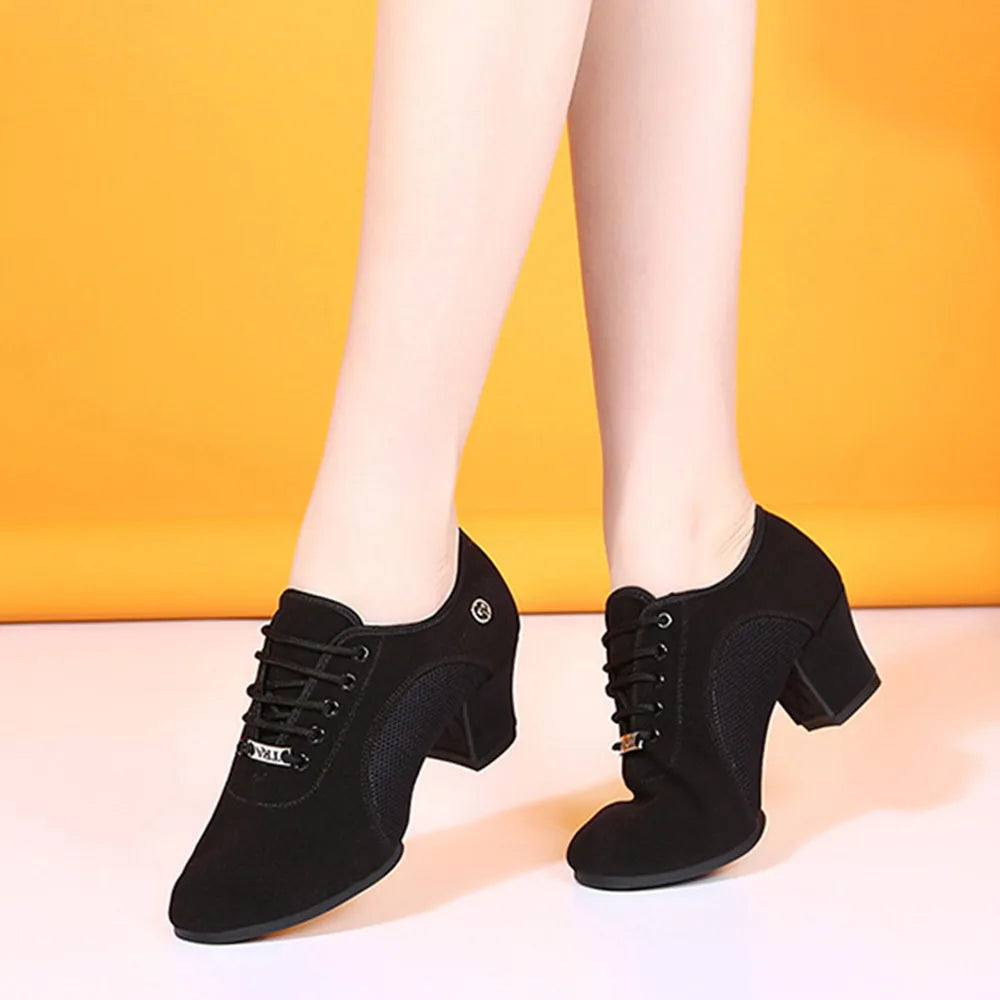 Women Latin Dance Shoes Jazz Ballroom Salsa Dancing Shoes Woman High Heels Children Training Modern Tango Dance Sneakers Female