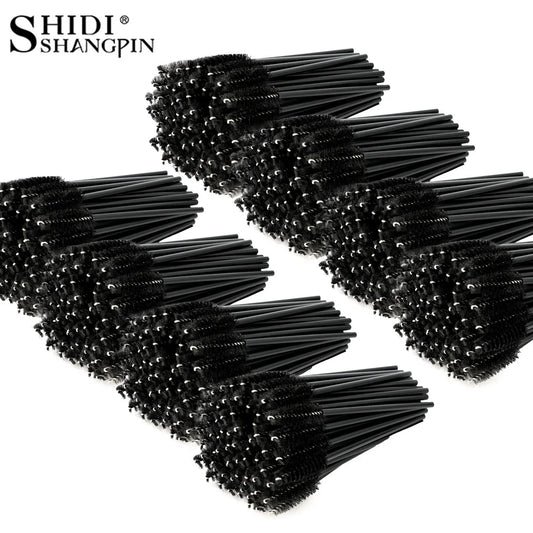 5/50Pcs Black Lashes Brush Cosmetics False Eyelashes Supplies Reusable Makeup Brushes Eyebrow Brush Mascara Wands Make Up Tools