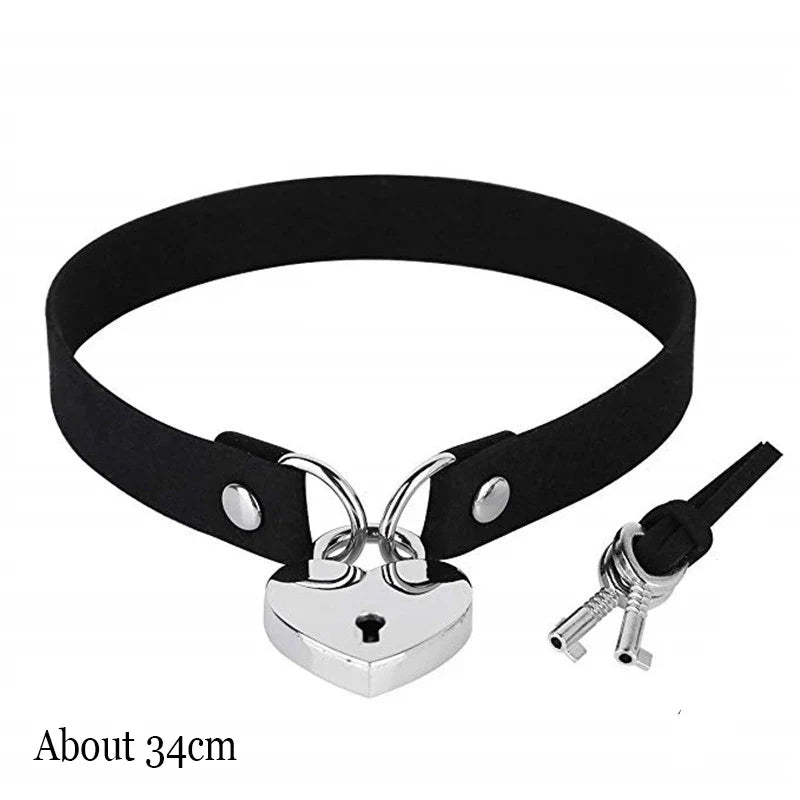 Black PU Leather Punk Choker Collar Necklace with Rivets Gothic Femme Jewelry for Party Club Sexy Goth Pendientes