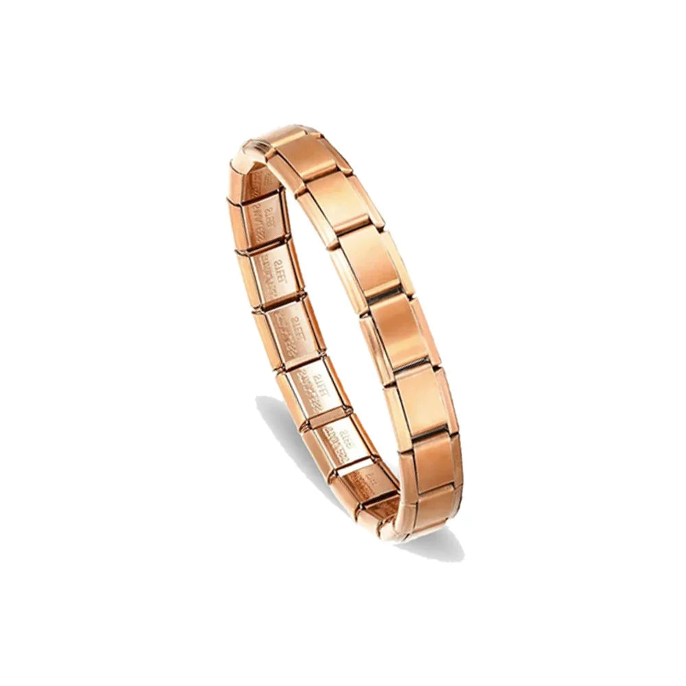Unisex Minimalist Italian Modular Bracelet Stainless Steel Square Elastic Spliced Titanium Steel Polished Chain