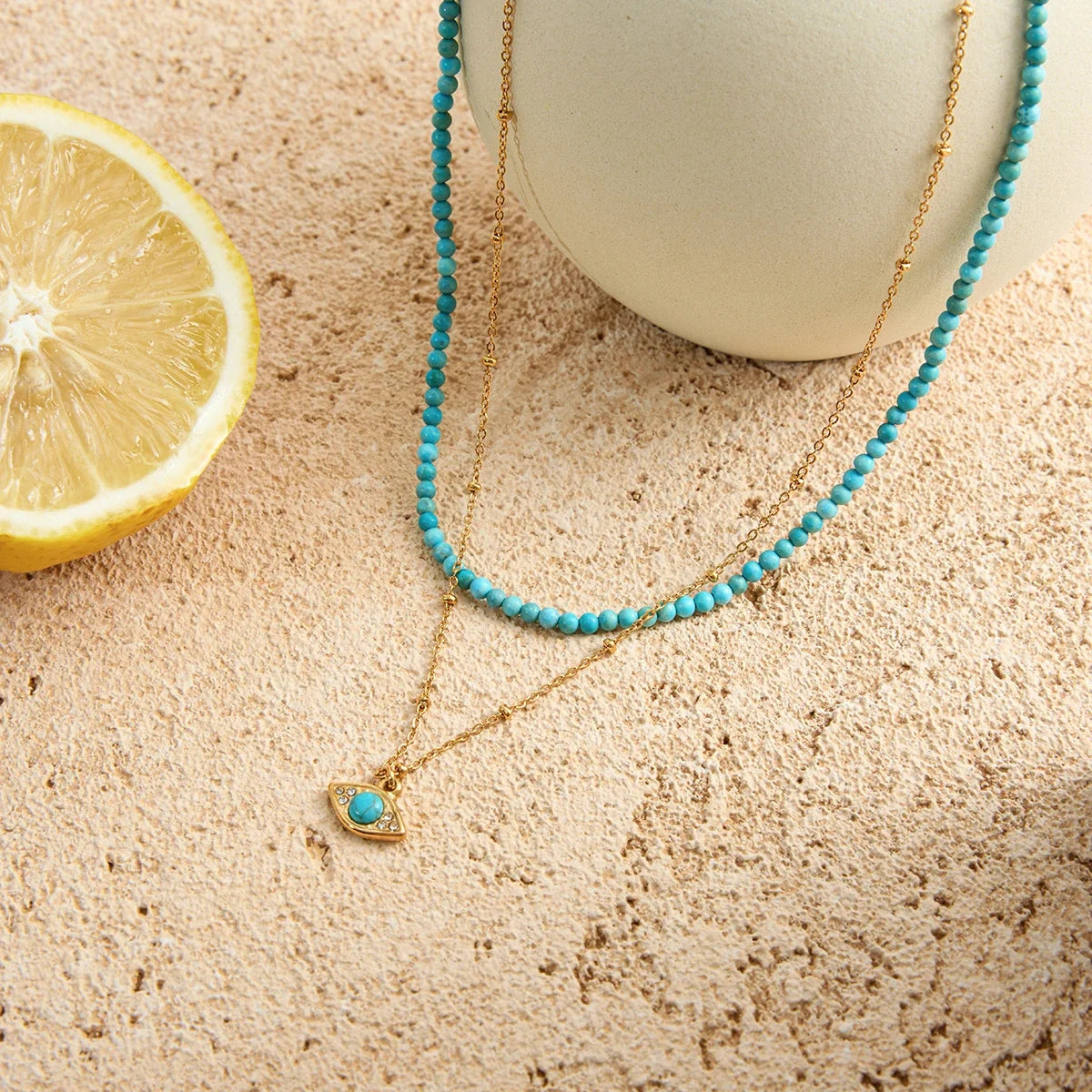 Zora Y2K Trendy 18K Gold Color Plated Sun Cross Fish Moon Pendant Multi Layer Necklace Waterproof Stainless Steel Women Jewelry