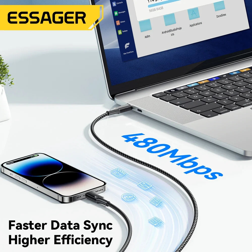 Essager USB C Cable For iPhone 14 13 12 11 Pro Max Xs Plus 29W Fast Charging Cable Type C To Lighting Date Wire For iPad Macboo