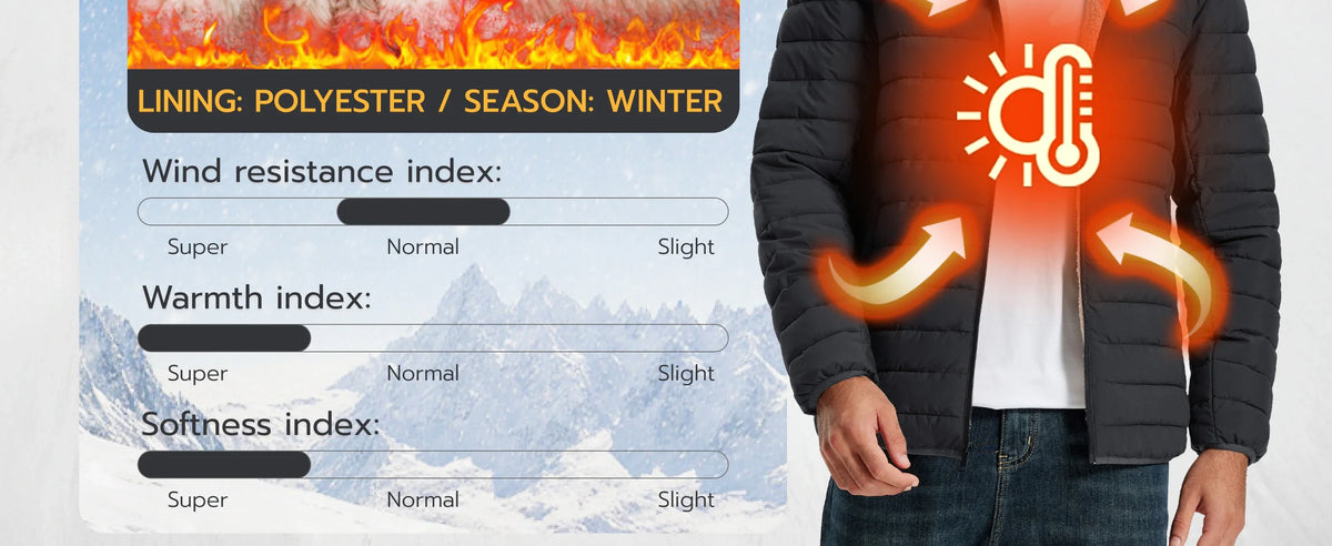 TACVASEN Men's Puffer Jacket Winter Warm Hooded Sherpa Lined Water Resistant Windproof Insulated Jacket Warm Winter Puffy Coat